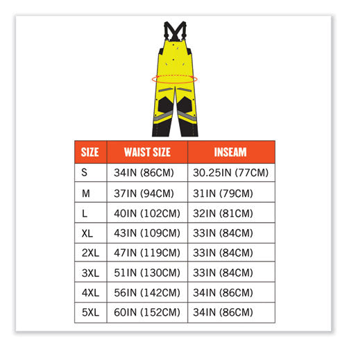 Glowear 8928 Class E Hi-vis Insulated Bibs, 4x-large, Lime