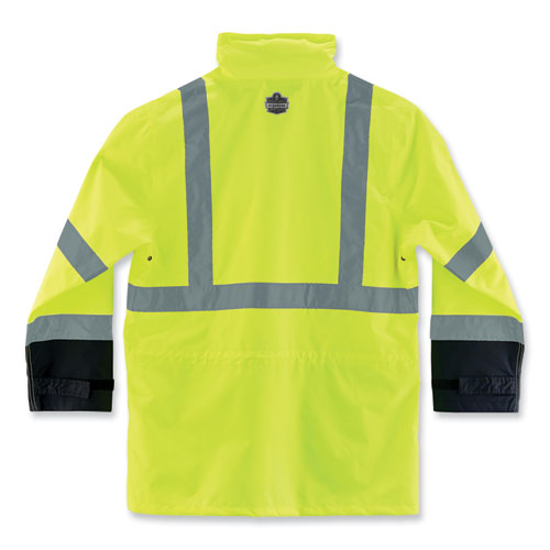 Glowear 8365bk Class 3 Hi-vis Rain Jacket Black Bottom, 4x-large, Lime