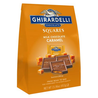 Milk Chocolate And Caramel Chocolate Squares, 15.96 Oz Bag, 2/carton