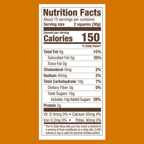 Milk Chocolate And Caramel Chocolate Squares, 15.96 Oz Bag, 2/carton