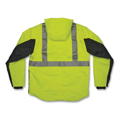 Glowear 8275 Class 2 Heavy-duty Hi-vis Workwear Sherpa Lined Jacket, Medium, Lime