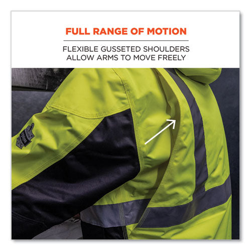 Glowear 8275 Class 2 Heavy-duty Hi-vis Workwear Sherpa Lined Jacket, X-large, Lime