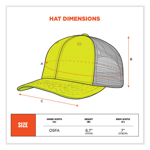 Glowear 8933 Reflective Snapback Hat, Cotton/polyester, One Size Fits Most, Hi-vis Lime