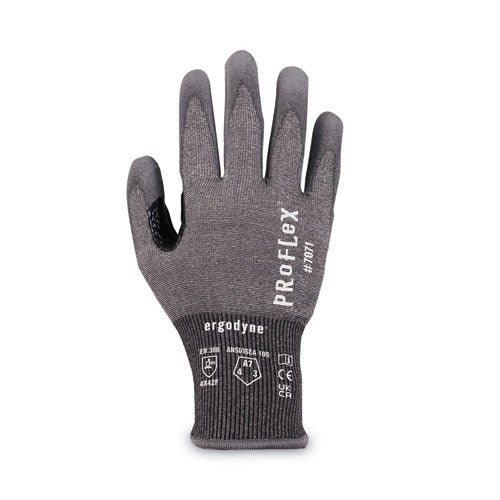 Proflex 7071 Ansi A7 Pu Coated Cr Gloves, Gray, 2x-large, Pair