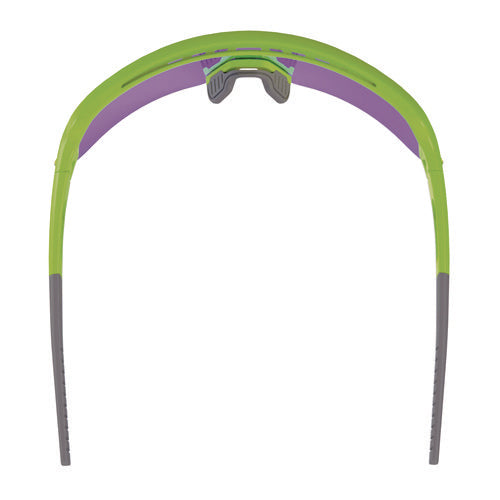 Skullerz Aegir Safety Glasses, Mirrored Lenses, Lime Nylon Impact Frame, Purple Mirror Polycarbonate Lens