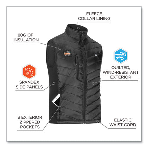 N-ferno 6495 Rechargeable Heated Vest With Battery Power Bank, Fleece/polyester, 3x-large, Black