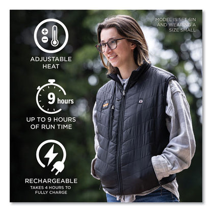 N-ferno 6495 Rechargeable Heated Vest With Battery Power Bank, Fleece/polyester, 3x-large, Black