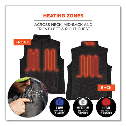 N-ferno 6495 Rechargeable Heated Vest With Battery Power Bank, Fleece/polyester, X-large, Black