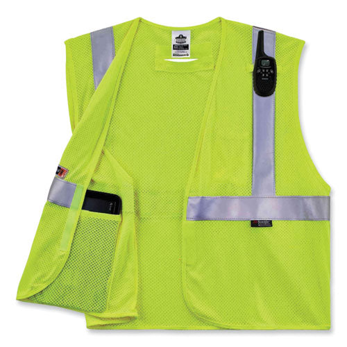 Glowear 8260frhl Class 2 Fr Safety Hook And Loop Vest, Modacrylic/kevlar, 4x-large/5x-large, Lime