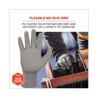 Proflex 7024 Ansi A2 Pu Coated Cr Gloves, Gray, Small, Pair