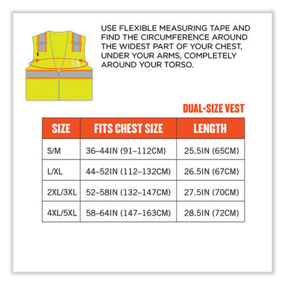 Glowear 8246z Class 2 Two-tone Mesh Reflective Binding Zipper Vest, Polyester, Small/medium, Lime