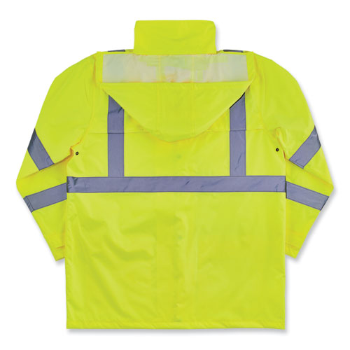 Glowear 8366 Class 3 Lightweight Hi-vis Rain Jacket, Polyester, 4x-large, Lime