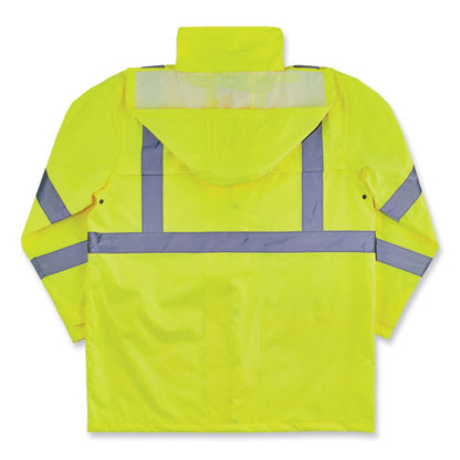 Glowear 8366 Class 3 Lightweight Hi-vis Rain Jacket, Polyester, 4x-large, Lime