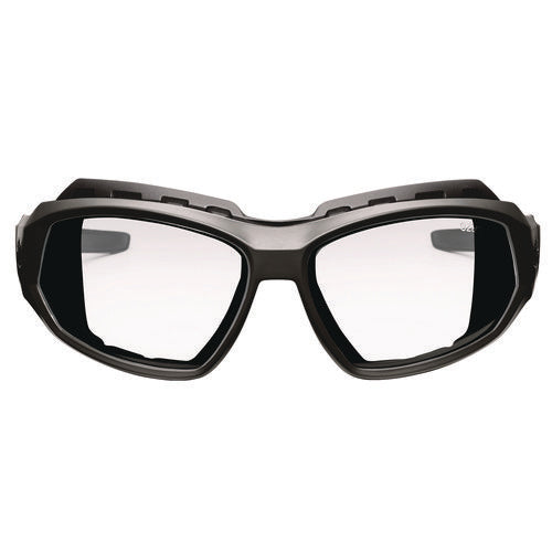 Skullerz Loki Anti-scratch/anti-fog Convertible Safety Spoggles With Strap, Matte Black Frame, Clear Polycarbonate Lens