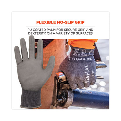 Proflex 7044 Ansi A4 Pu Coated Cr Gloves, Gray, 2x-large, 12 Pairs/pack