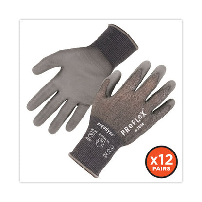 Proflex 7044 Ansi A4 Pu Coated Cr Gloves, Gray, 2x-large, 12 Pairs/pack