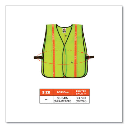 Glowear 8040hl Non-certified Hi-gloss Vest, Polyester, One Size Fits Most, Lime