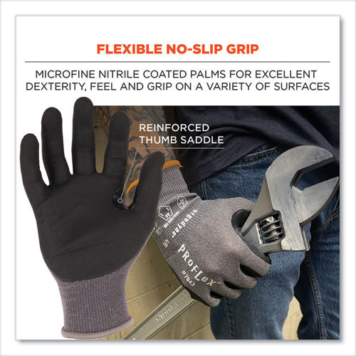 Proflex 7043 Ansi A4 Nitrile Coated Cr Gloves, Gray, 2x-large, 12 Pairs