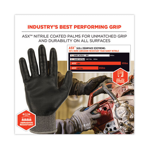 Proflex 7072 Ansi A7 Nitrile-coated Cr Gloves, Gray, X-large, Pair