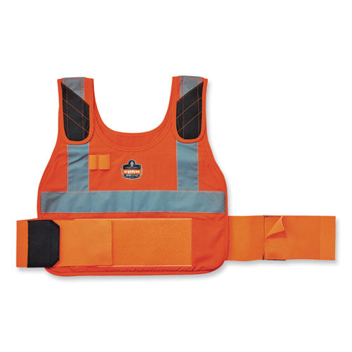 Chill-its 6225 Premium Fr Phase Change Cooling Vest, Modacrylic Cotton, Small/medium, Orange