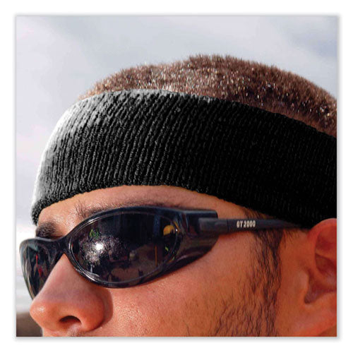 Chill-its 6550 Head Terry Cloth Sweatband, Cotton Terry, One Size Fits Most, Black