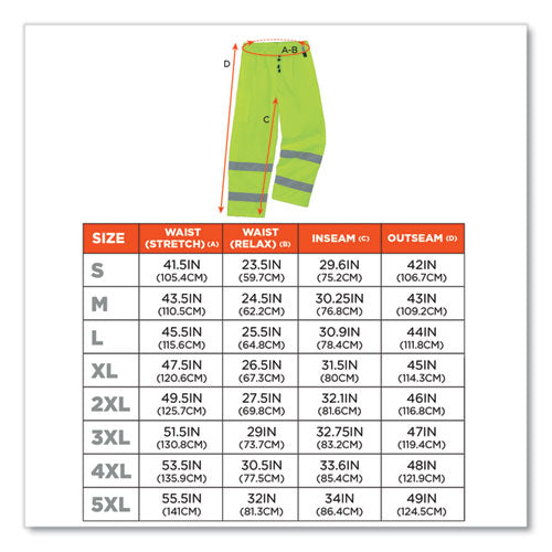 Glowear 8925 Class E Hi-vis Thermal Pants, 5x-large, Lime