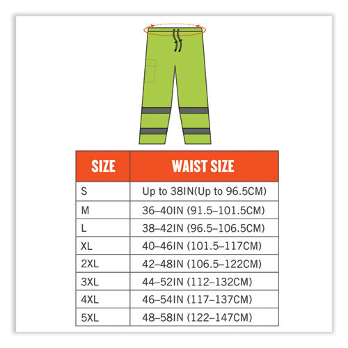 Glowear 8915 Class E Hi-vis Rain Pants, X-large, Lime