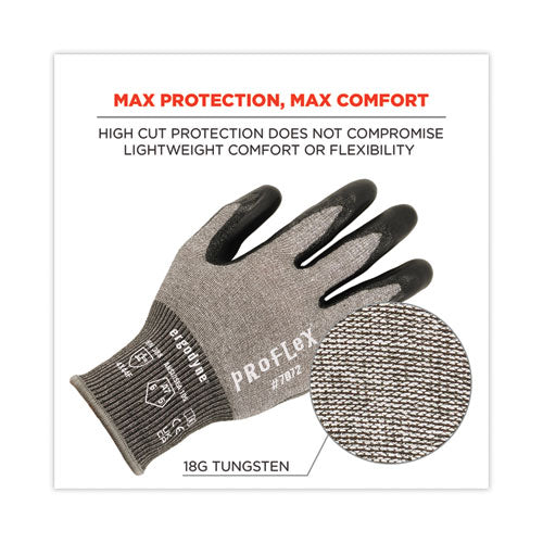 Proflex 7072 Ansi A7 Nitrile-coated Cr Gloves, Gray, Large, Pair