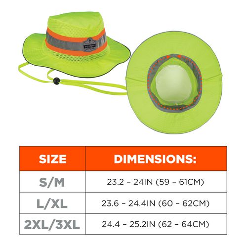 Chill-its 8935mf Hi-vis Microfiber Ranger Sun Hat, Polyester/microfiber, 2x-large/3x-large, Lime