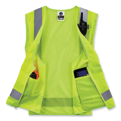 Glowear 8249z-s Single Size Class 2 Economy Surveyors Zipper Vest, Polyester, 4x-large, Lime