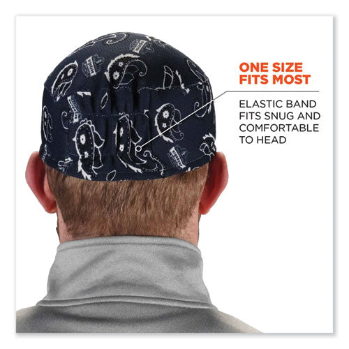 Chill-its 6630 High-performance Terry Cloth Skull Cap, Polyester, One Size Fit Most, Navy Western