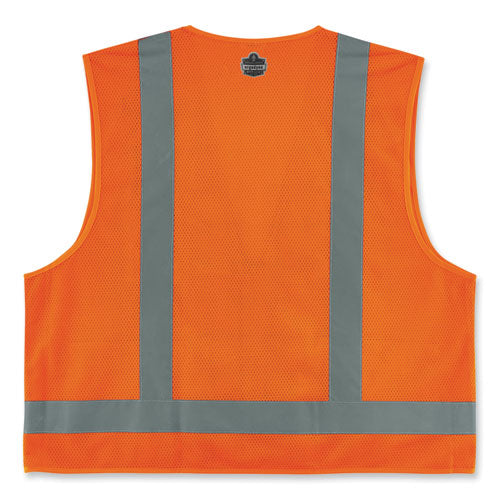 Glowear 8249z-s Single Size Class 2 Economy Surveyors Zipper Vest, Polyester, 4x-large, Orange