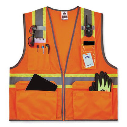 Glowear 8246z-s Single Size Class 2 Two-tone Mesh Vest, Polyester, 4x-large, Orange