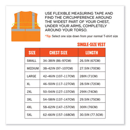 Glowear 8215ba-s Single Size Class 2 Economy Breakaway Mesh Vest, Polyester, X-large, Orange