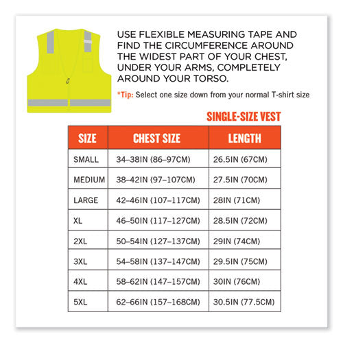 Glowear 8249z-s Single Size Class 2 Economy Surveyors Zipper Vest, Polyester, X-large, Lime