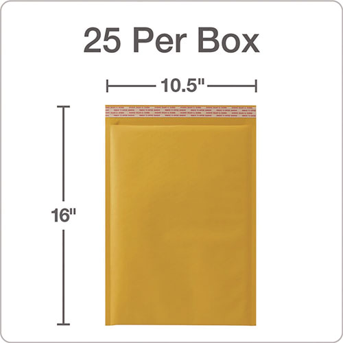 Kraft Bubble Mailers, Barrier Bubble Cushion, Redi-seal Adhesive Closure, 10.5 X 15, Brown Kraft, 25/pack