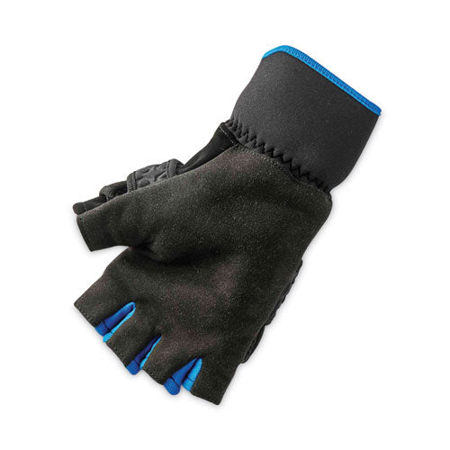 Proflex 816 Thermal Flip-top Gloves, Black, Small, Pair