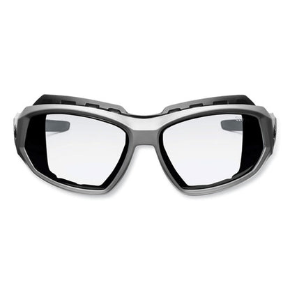 Skullerz Loki Safety Glasses/goggles, Matte Gray Nylon Impact Frame, Anti-fog Clear Polycarb Lens