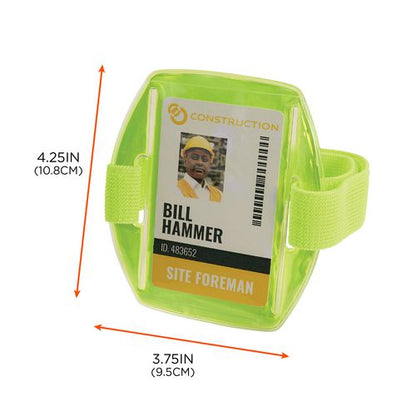 Squids 3386 Arm Band Id/badge Holder, Vertical, Lime, 3.75 X 4.25 Holder, 2.5 X 4 Insert, 10/pack