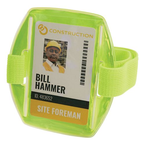 Squids 3386 Arm Band Id/badge Holder, Vertical, Lime, 3.75 X 4.25 Holder, 2.5 X 4 Insert, 10/pack