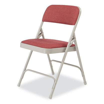 2200 Series Fabric Dual-hinge Premium Folding Chair, Supports Up To 500 Lb, Cabernet Seat, Cabernet Back, Gray Base, 4/carton