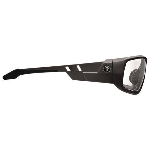 Skullerz Odin Anti-scratch And Enhanced Anti-fog Safety Glasses, Black Nylon Impact Frame, Clear Polycarbonate Lens