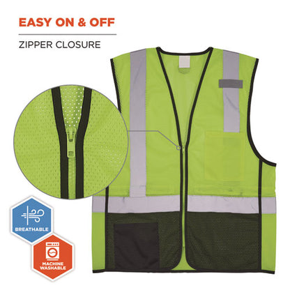 Glowear 8210z Hi-vis Class 2 Mesh Vest, 4x-large To 5x-large, Lime