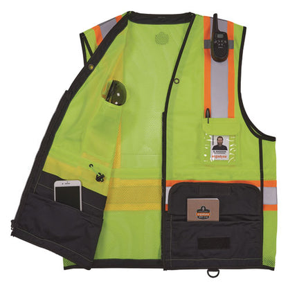 Glowear 8251hdz Class 2 Two-tone Hi-vis Safety Vest, Small To Medium, Lime