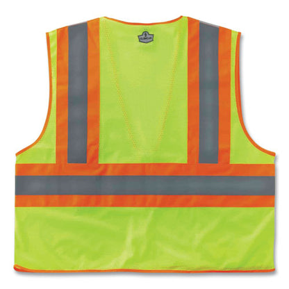 Glowear 8230z Class 2 Two-tone Mesh Zipper Vest, Polyester, 4x-large/5x-large, Lime