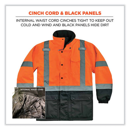 Glowear 8384 Class 3 Hi-vis Quilted Thermal Parka, Small, Orange