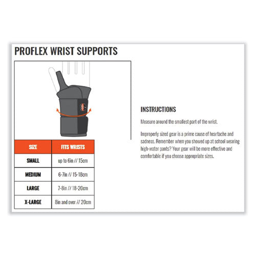 Proflex 4010 Double Strap Wrist Support, Medium, Fits Right Hand, Black