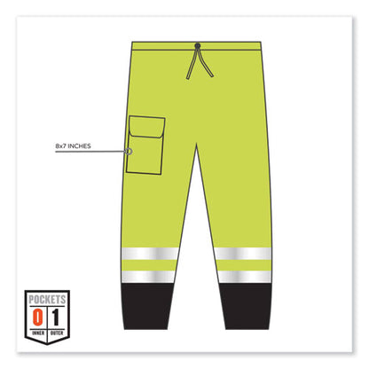 Glowear 8910bk Class E Hi-vis Pants With Black Bottom, Polyester, 2x-large/3x-large, Lime