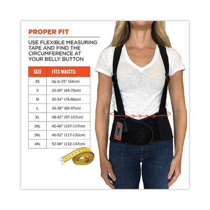 Proflex 1100sf Standard Spandex Back Support Brace, Medium, 30" To 34" Waist, Black