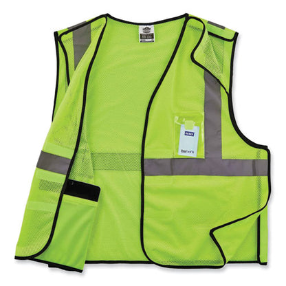 Glowear 8216ba Class 2 Breakaway Mesh Id Holder Vest, Polyester, Small/medium, Lime